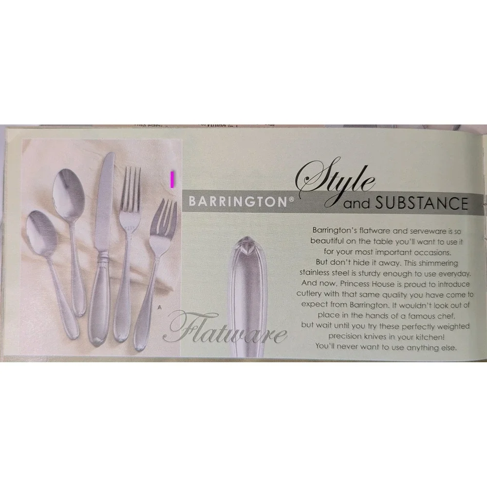 Princess House BARRINGTON Salad Fork 18/10 Stainless Flatware 7